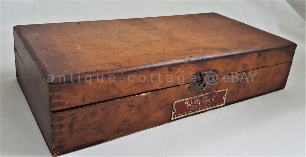 1940 antique WILCO WHEEL POSITIONER tools box paper auto mechanic car