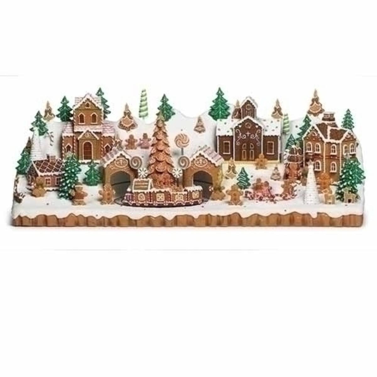 24.5" Pre-Lit LED Gingerbread Christmas Village Decoration