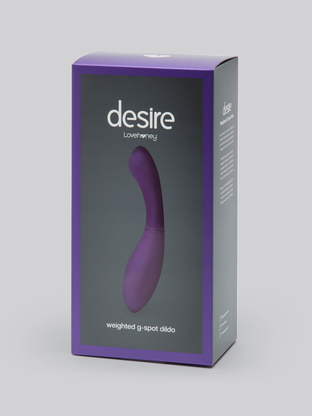 Desire Luxury Weighted Curved Silicone Dildo, Purple