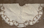 Kim Seybert Holiday Gold beaded And Embroidered Tree skirt- 60 Fabulous!