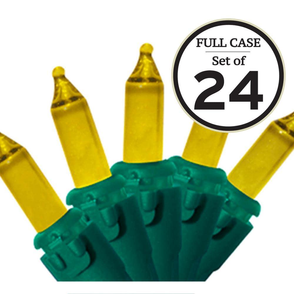 Designer Series Gold 100-Light with Green Wire Mini Light Set (Set of 24)