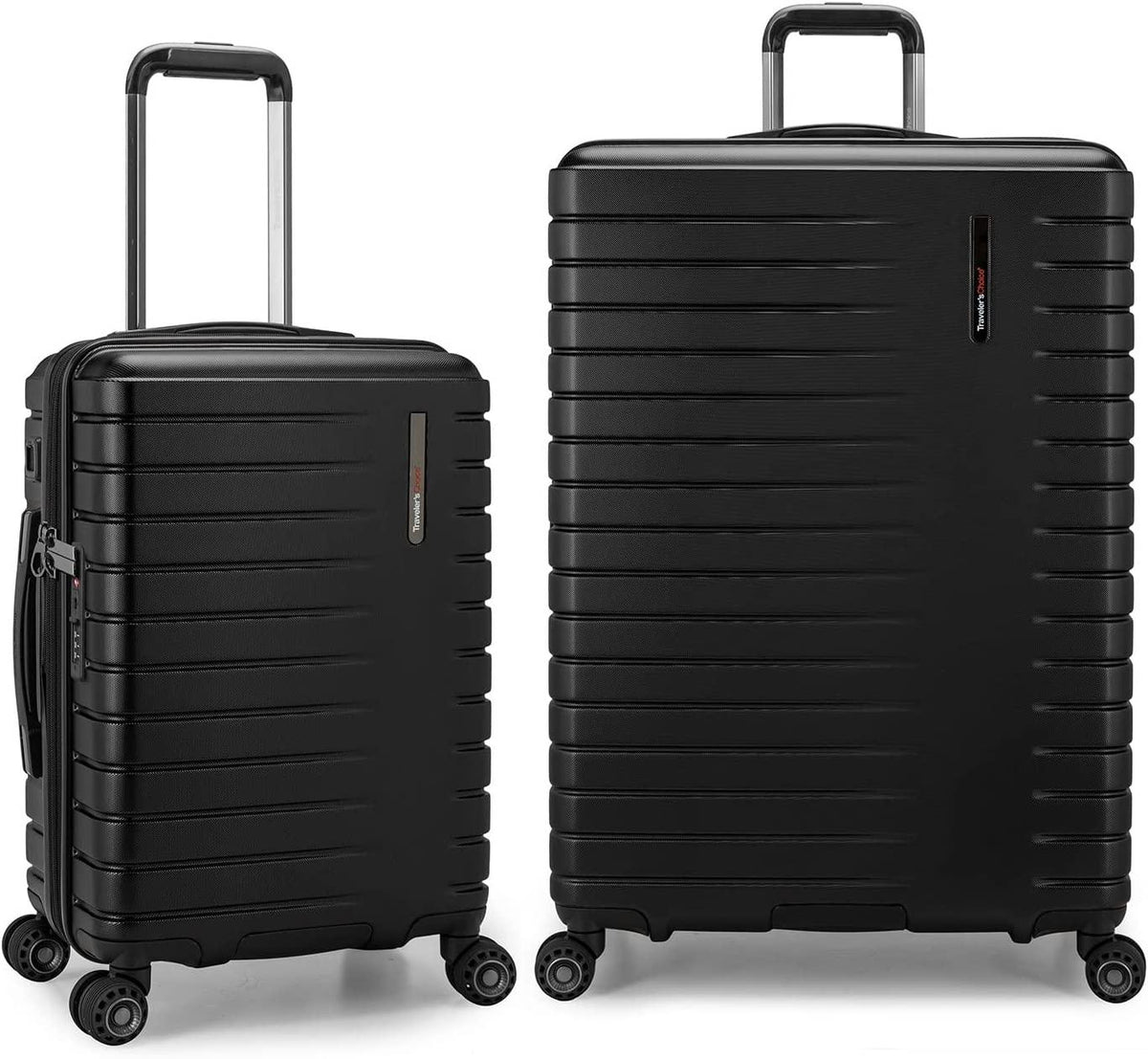 Archer Polycarbonate Hardside Spinner Luggage Set, Black, 2-Piece