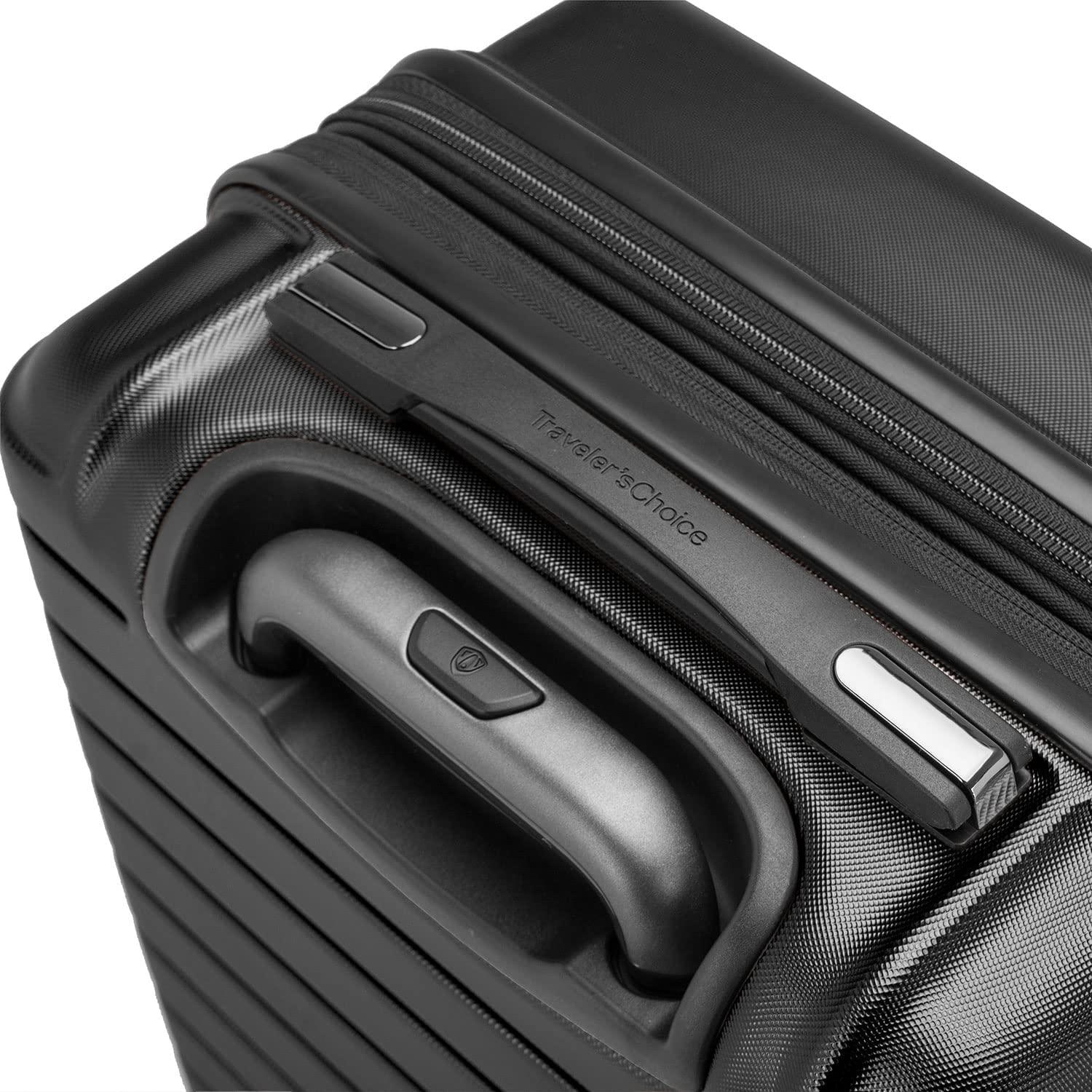 Archer Polycarbonate Hardside Spinner Luggage Set, Black, 2-Piece