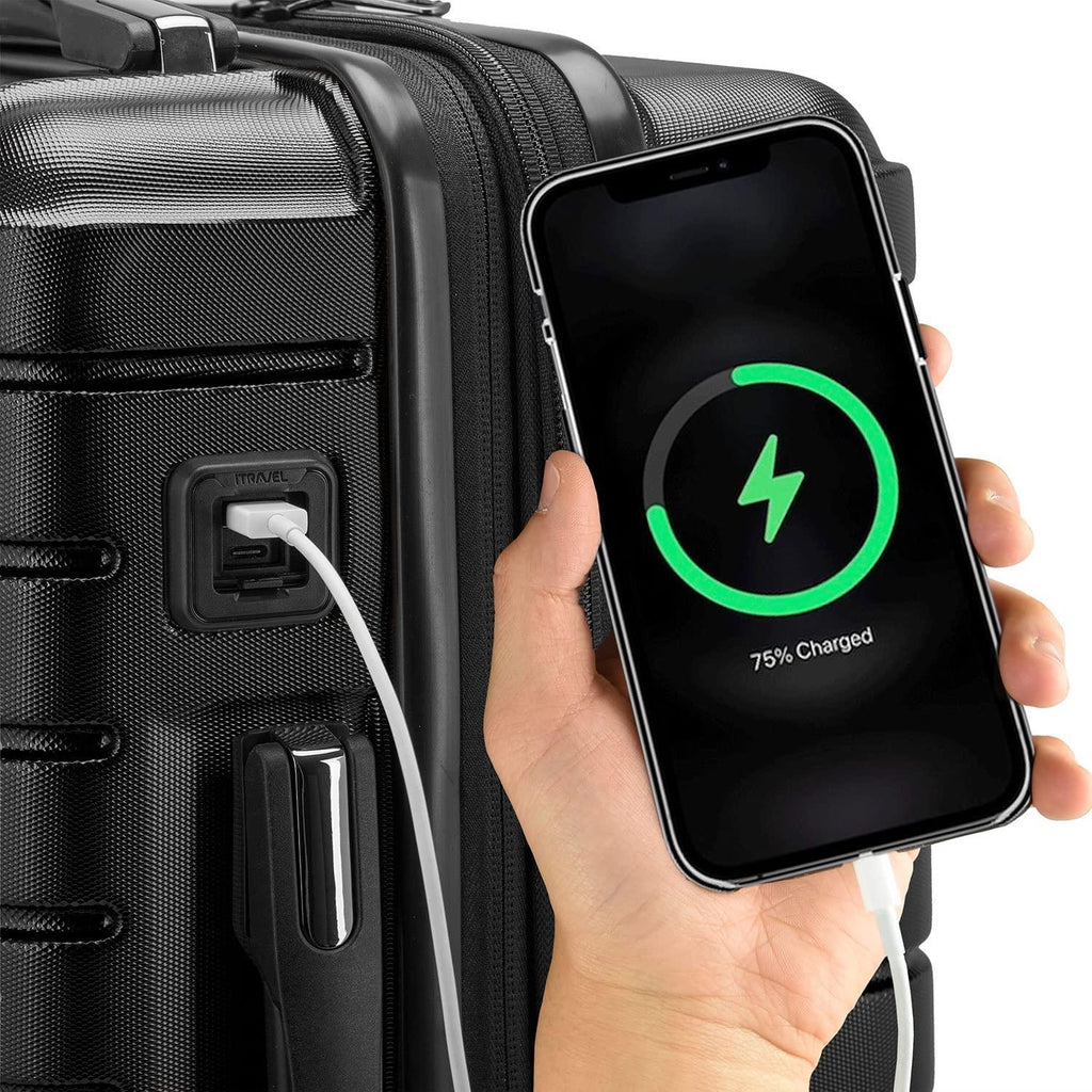 Archer Polycarbonate Hardside Spinner Luggage Set, Black, 2-Piece