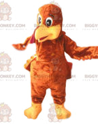 BIGGYMONKEYmascot costume of turkey and its beautiful brown plumage