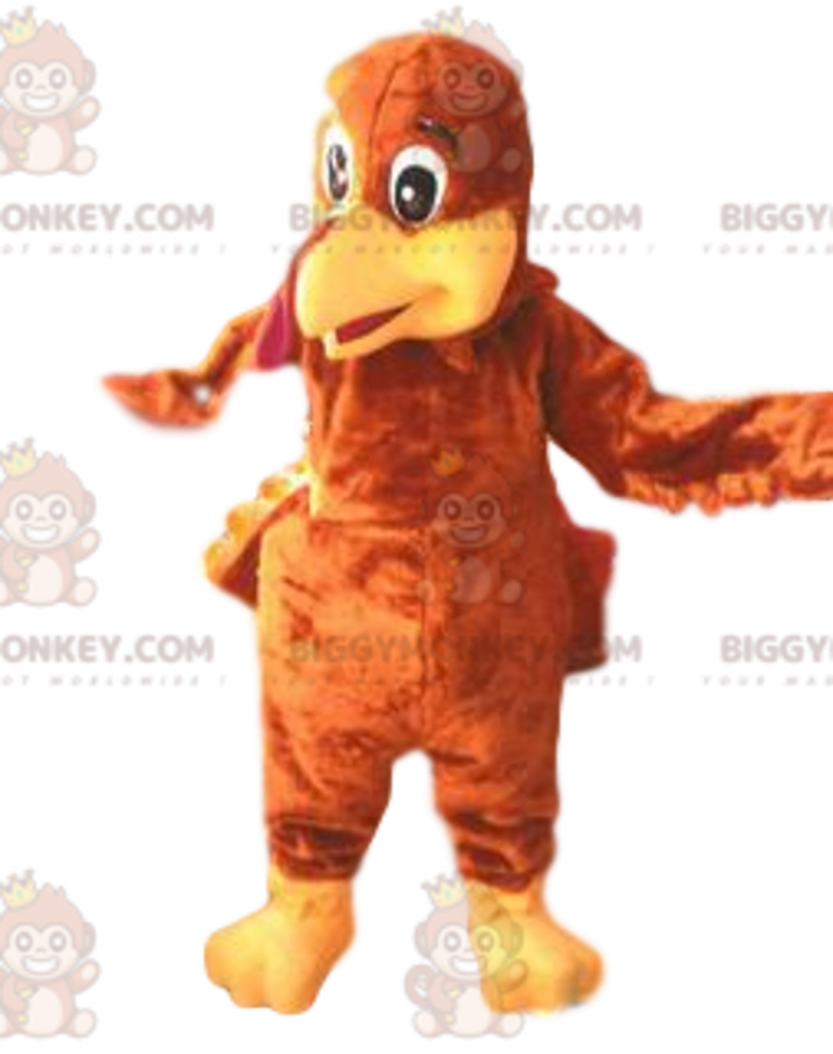 BIGGYMONKEYmascot costume of turkey and its beautiful brown plumage