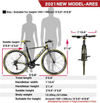 PANTHER(Japanese Brands) Hybrid Bike 7speeds, Shifting System Split Controller,Lightweight Aluminum Frame,700×25C Wheels, Release Disassembled Wheels