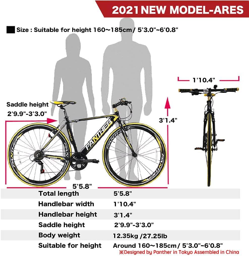 PANTHER(Japanese Brands) Hybrid Bike 7speeds, Shifting System Split Controller,Lightweight Aluminum Frame,700×25C Wheels, Release Disassembled Wheels