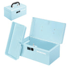 10.8" Mini Metal Tool Box with Removable Tray | Steel Toolbox, One-Button Latch, PP Handle, Removable Tray, Portable Storage, Home and Workshop Organization