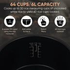 Commercial LarMulti-Function Rice Cooker - Professional 64 Cup Cooked (32 Cup Uncooked) Rice Maker Cooker With Non Stick Pot & Hinged Lid - Brown Rice, Sushi Rice and more