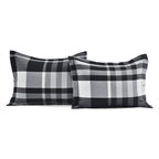 Lush Decor Farmhouse Yarn Dyed Plaid Eco-Friendly Recycled Cotton Reversible Comforter, Full/Queen, Black/White, 5-Pc Set
