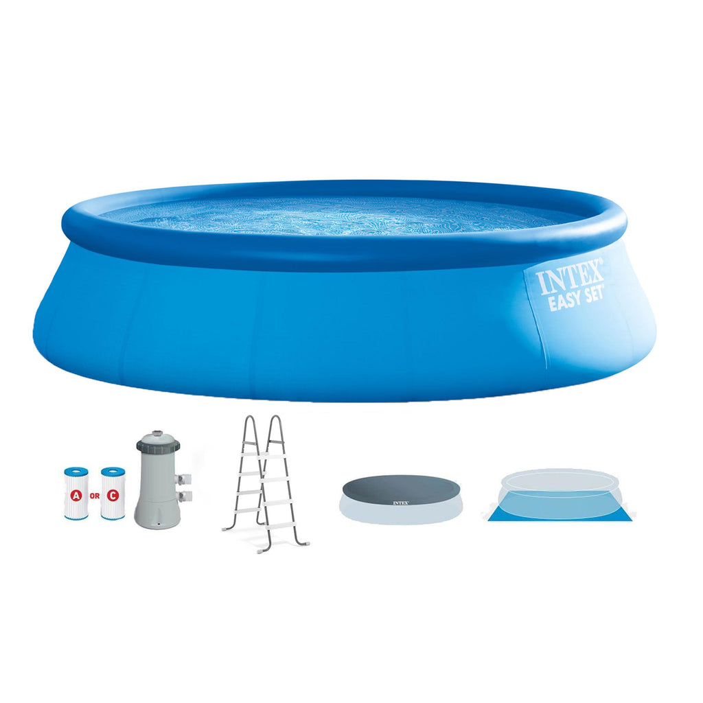 15' x 48" Inflatable Easy Set Above Ground Swimming Pool w/ Ladder &amp; Pump