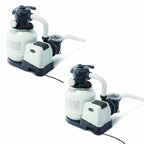 intex 2100 gph above ground pool sand filter pump with automatic timer (2 pack)