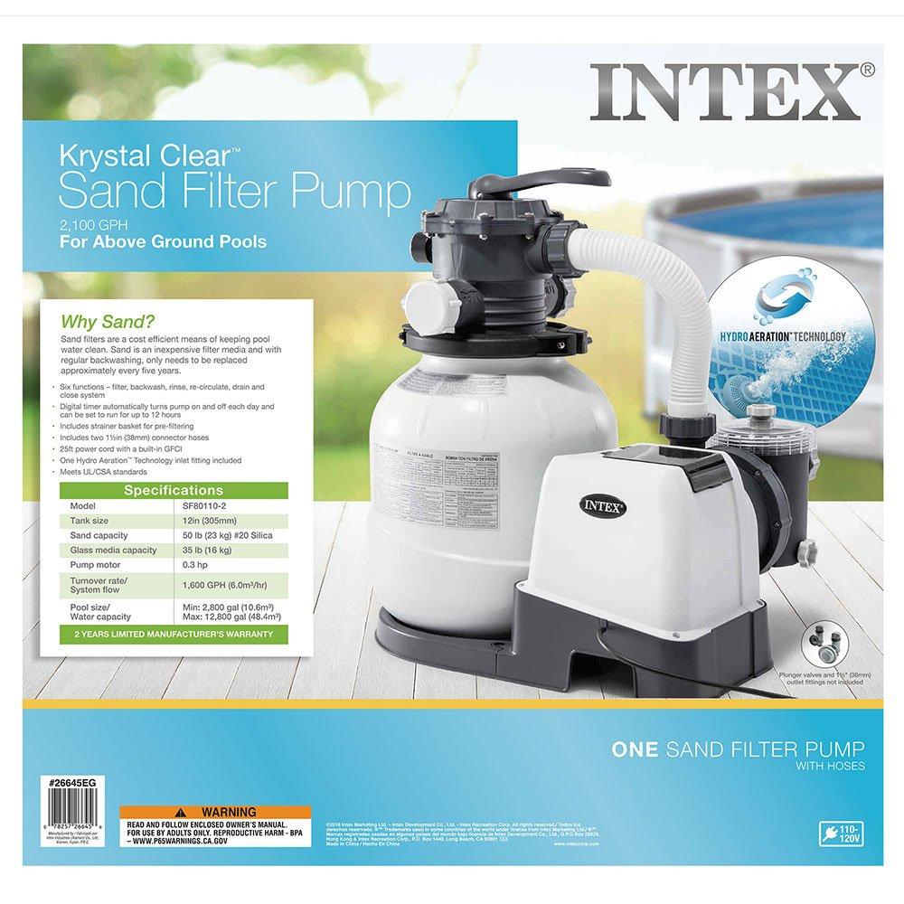 intex 2100 gph above ground pool sand filter pump with automatic timer (2 pack)