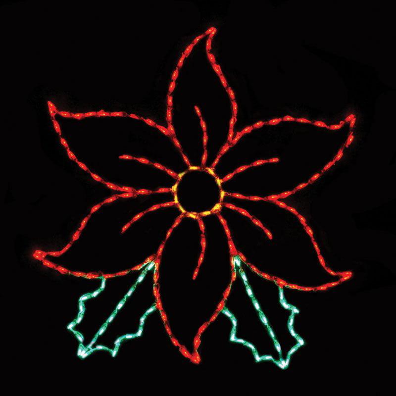 53 in. Outdoor LED Large Poinsettia Display - 200 Bulbs