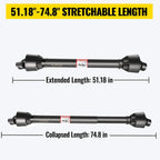 vevor pto shaft, 1-3/8" pto drive shaft, 6 spline end and round implement end pto driveline shaft, series 4 tractor pto shaft, 51"-75" brush hog pto shaft, for finish mower, rotary cutter