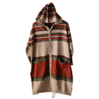 Autumn Stripe Knitted Casual Hoodie Cardigan Sweater