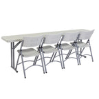 96 in. Grey Plastic Folding Seminar Table