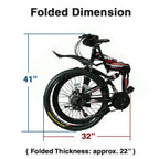 Xspec 7 Speed Folding Compact Mountain Bike, Black, 26 In.