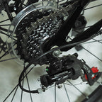 Xspec 7 Speed Folding Compact Mountain Bike, Black, 26 In.