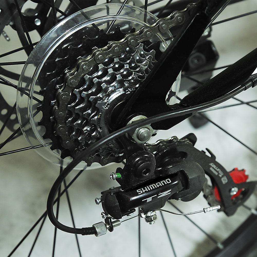 Xspec 7 Speed Folding Compact Mountain Bike, Black, 26 In.
