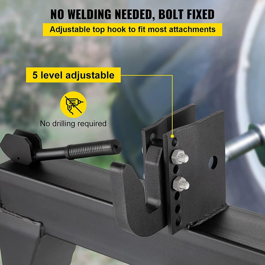 vevor 3-point quick hitch, 3000 lbs lifting capacity tractor quick hitch, 27.5" between lower arms attachments quick hitch, no welding &amp; 5 level adjustable bolt, adaptation to category 1 &amp; 2 tractors