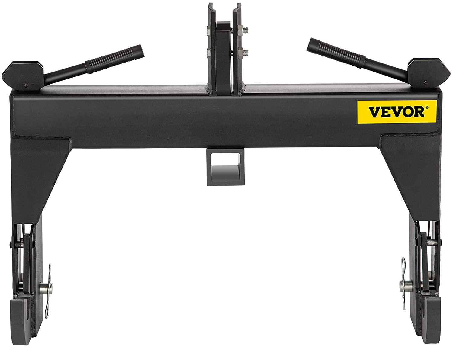 vevor 3-point quick hitch, 3000 lbs lifting capacity tractor quick hitch, 27.5" between lower arms attachments quick hitch, no welding &amp; 5 level adjustable bolt, adaptation to category 1 &amp; 2 tractors