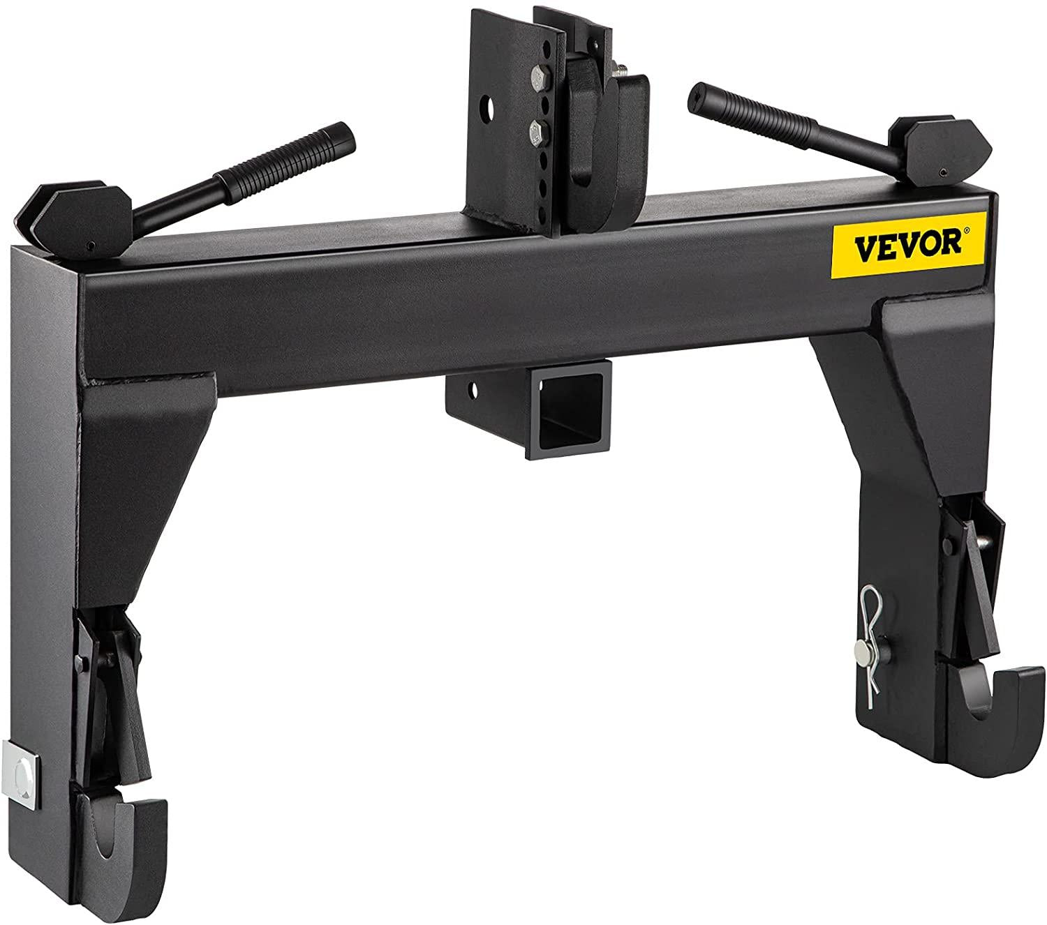 vevor 3-point quick hitch, 3000 lbs lifting capacity tractor quick hitch, 27.5" between lower arms attachments quick hitch, no welding &amp; 5 level adjustable bolt, adaptation to category 1 &amp; 2 tractors