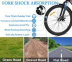26 In. Electric Bike for Adults, 20MPH 350W Electric Mountain Bike 7-Speed Commuter Bicycle Hybrid Road E-Bike with 36V, 10.4AH Removable Battery, Shock Absorption, Front Cargo Rack for Women, Men