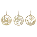 Set of 6 Gold Round and Elegant 24 Piece Christmas Hanging Ornament 17.5"