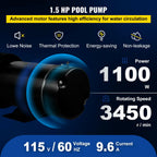 vevor swimming pool pump above ground pool pump 1.5 hp 88 gpm w/ strainer