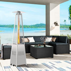 Dcenta 42000 BTU Stainless Steel Material Pyramid Glass Tube Outdoor with Long Strips of with Aluminum Reflector Shield Heating Up to 115 feet