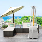 Aibecy 42000 BTU Stainless Steel Material Pyramid Glass Tube Outdoor with Long Strips of with Aluminum Reflector Shield Heating Up to 115 feet