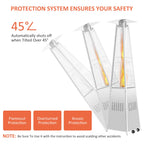 Aibecy 42000 BTU Stainless Steel Material Pyramid Glass Tube Outdoor with Long Strips of with Aluminum Reflector Shield Heating Up to 115 feet