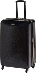 Belle Voyage Hardside Luggage with Spinner Wheels, Black, Checked-Medium 25-Inch