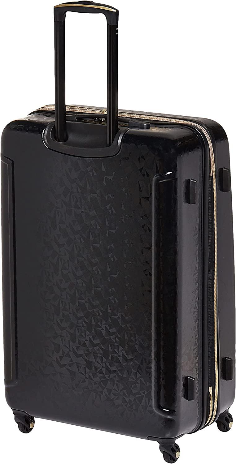 Belle Voyage Hardside Luggage with Spinner Wheels, Black, Checked-Medium 25-Inch