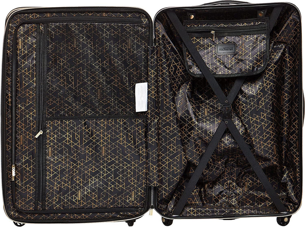 Belle Voyage Hardside Luggage with Spinner Wheels, Black, Checked-Medium 25-Inch