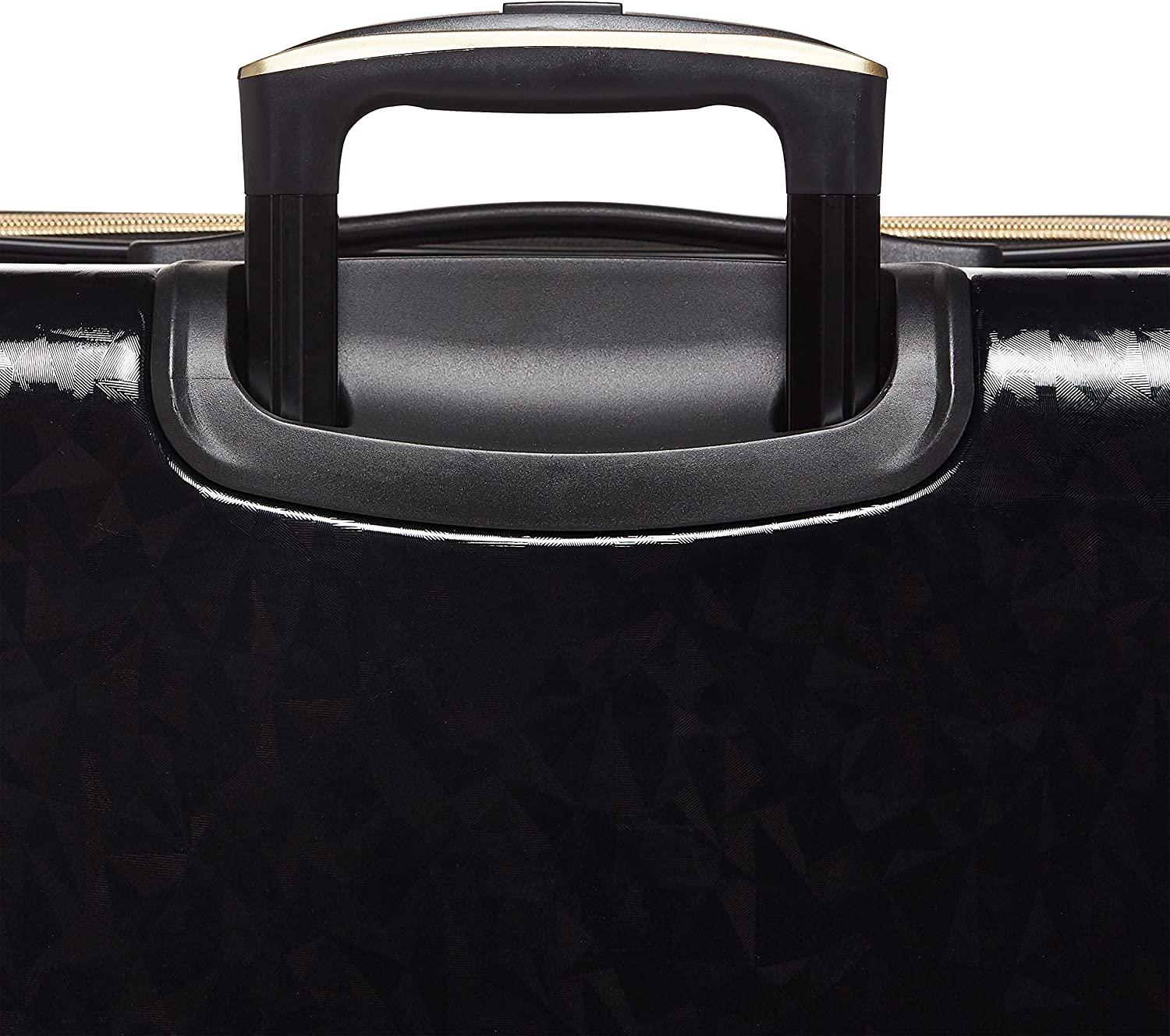 Belle Voyage Hardside Luggage with Spinner Wheels, Black, Checked-Medium 25-Inch