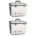 19 qt. Fishing Live Bait Dry Box Ice Cooler with Strap, White (2-Pack)