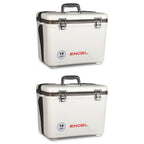 19 qt. Fishing Live Bait Dry Box Ice Cooler with Strap, White (2-Pack)