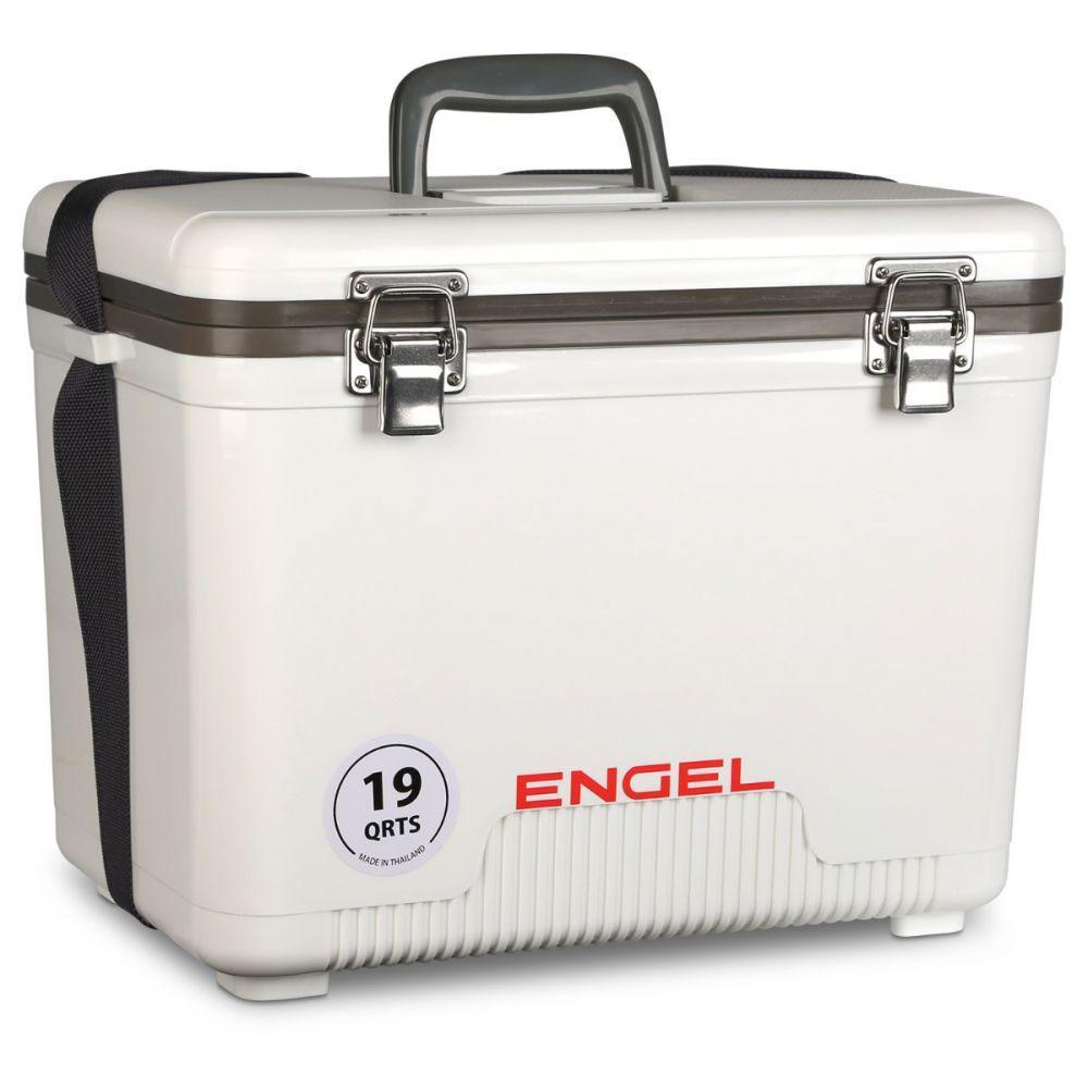 19 qt. Fishing Live Bait Dry Box Ice Cooler with Strap, White (2-Pack)