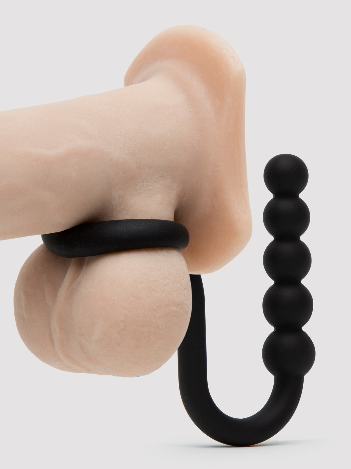 Lovehoney Classic Combo Silicone Ball Ring with Anal Beads, Black