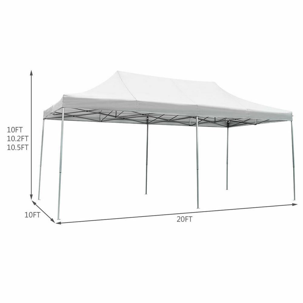 20 ft. x 10 ft. White Instant Pop Up Wedding Tent Folding Shelter Canopy Carry Bag