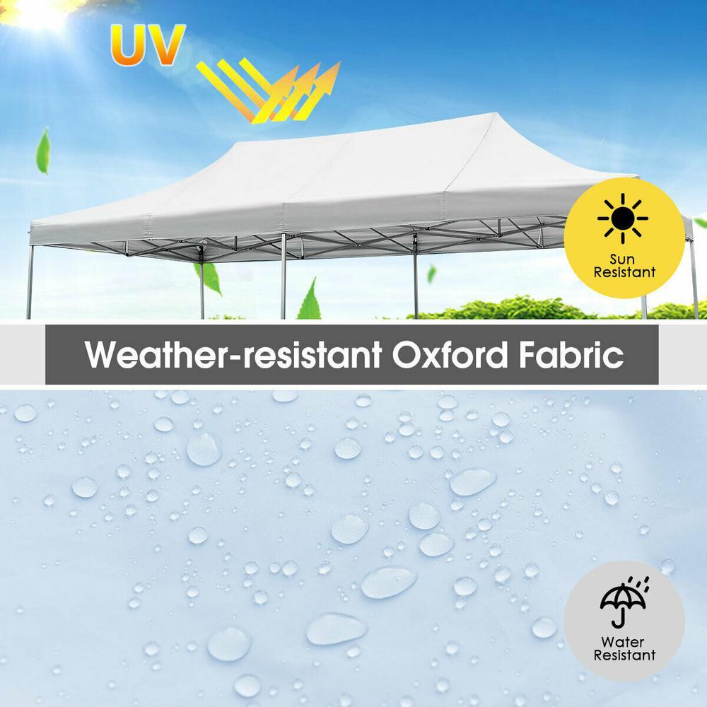 20 ft. x 10 ft. White Instant Pop Up Wedding Tent Folding Shelter Canopy Carry Bag