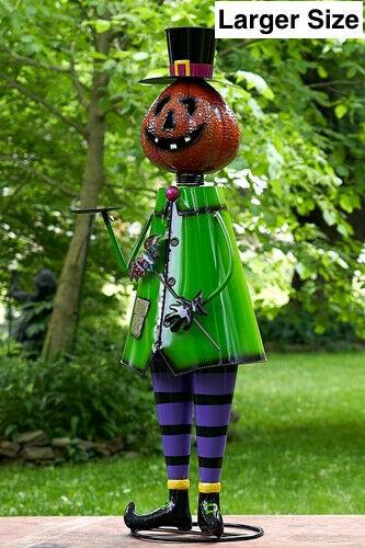 Metal Halloween Figurine Statue Decorations with Bobbly Heads