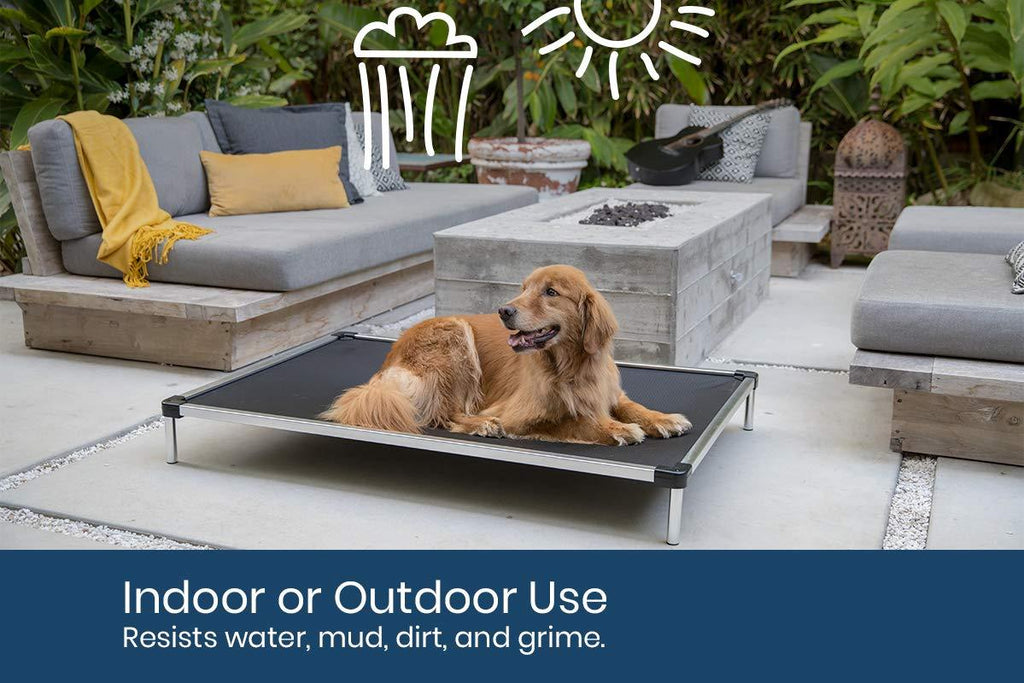 K9 Ballistics Chew Proof Elevated Dog Bed, Chew Resistant Indestructible Dog Cot, Large, Medium, Small Sizes for Indoor or Outdoor Dogs Who Chew Their Beds, Waterproof with Aluminum Frame