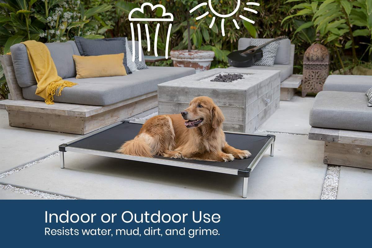 K9 Ballistics Chew Proof Elevated Dog Bed, Chew Resistant Indestructible Dog Cot, Large, Medium, Small Sizes for Indoor or Outdoor Dogs Who Chew Their Beds, Waterproof with Aluminum Frame