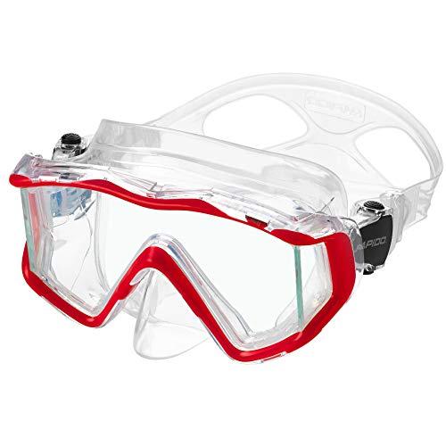 Phantom Aquatics Rapido Boutique Collection Full Foot Fins Bundled with Panoramic View Tempered Glass Lens Mask Fin Snorkel Set