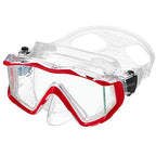 Phantom Aquatics Rapido Boutique Collection Full Foot Fins Bundled with Panoramic View Tempered Glass Lens Mask Fin Snorkel Set