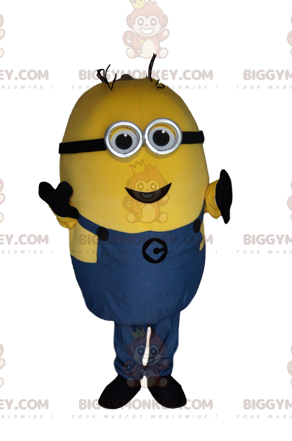BIGGYMONKEYmascot costume of Bob, the very smiling little Minions